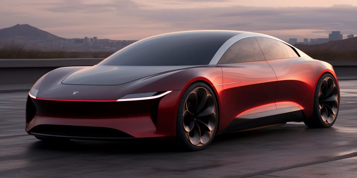 a future model of a EV Tesla with a new battery technology