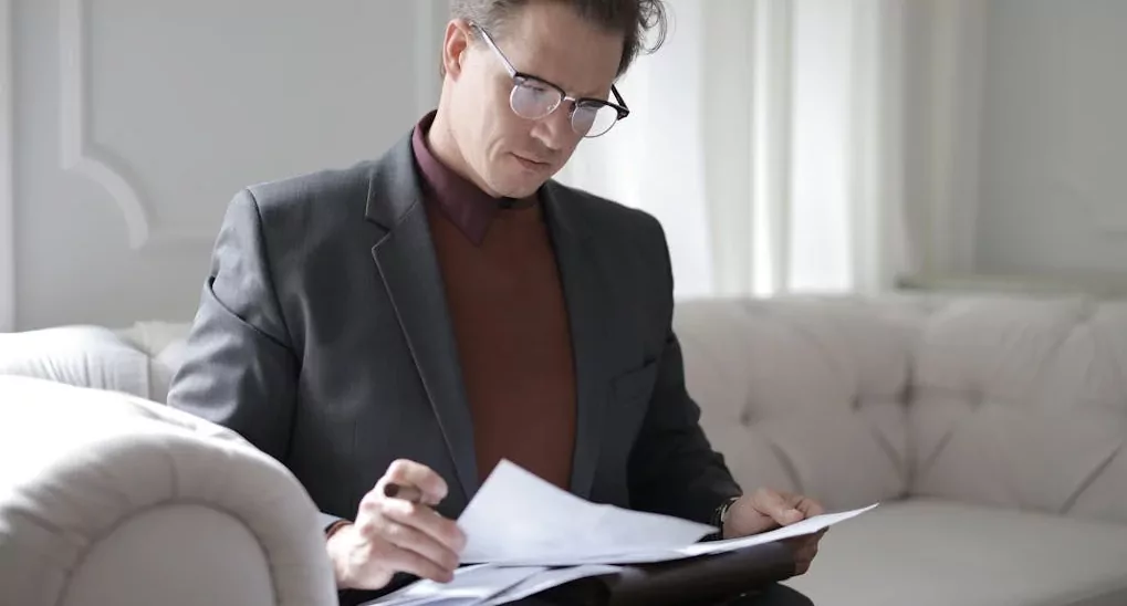 Lawyer Reviewing a Contract