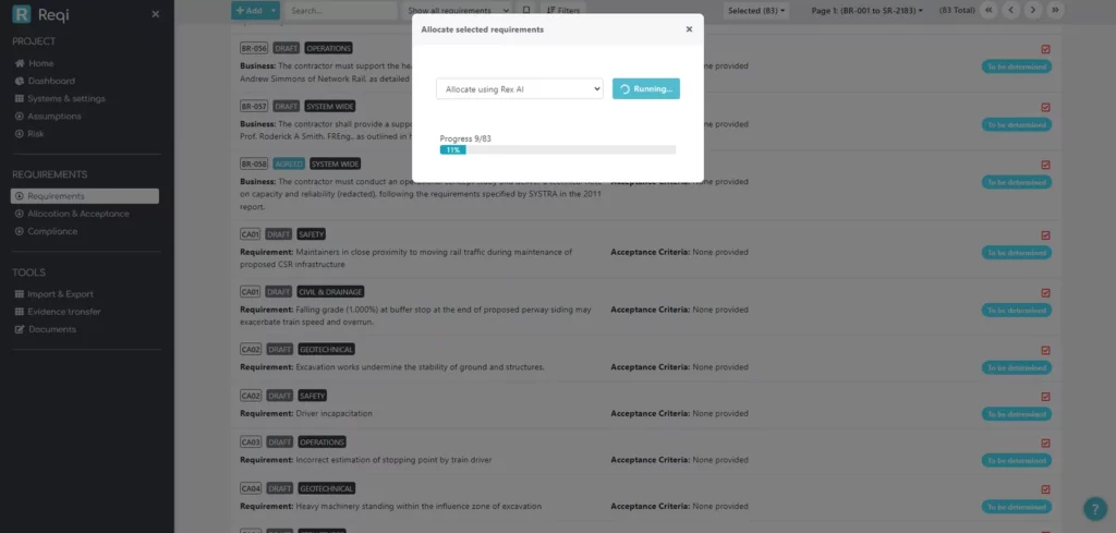 Reqi is an example Tool that can automate requirements allocation.