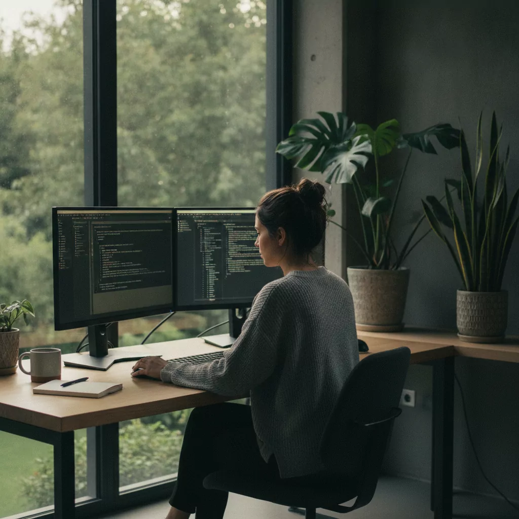 Engineer working at a quiet desk
