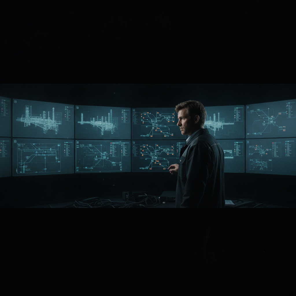Engineer in an industrial control room